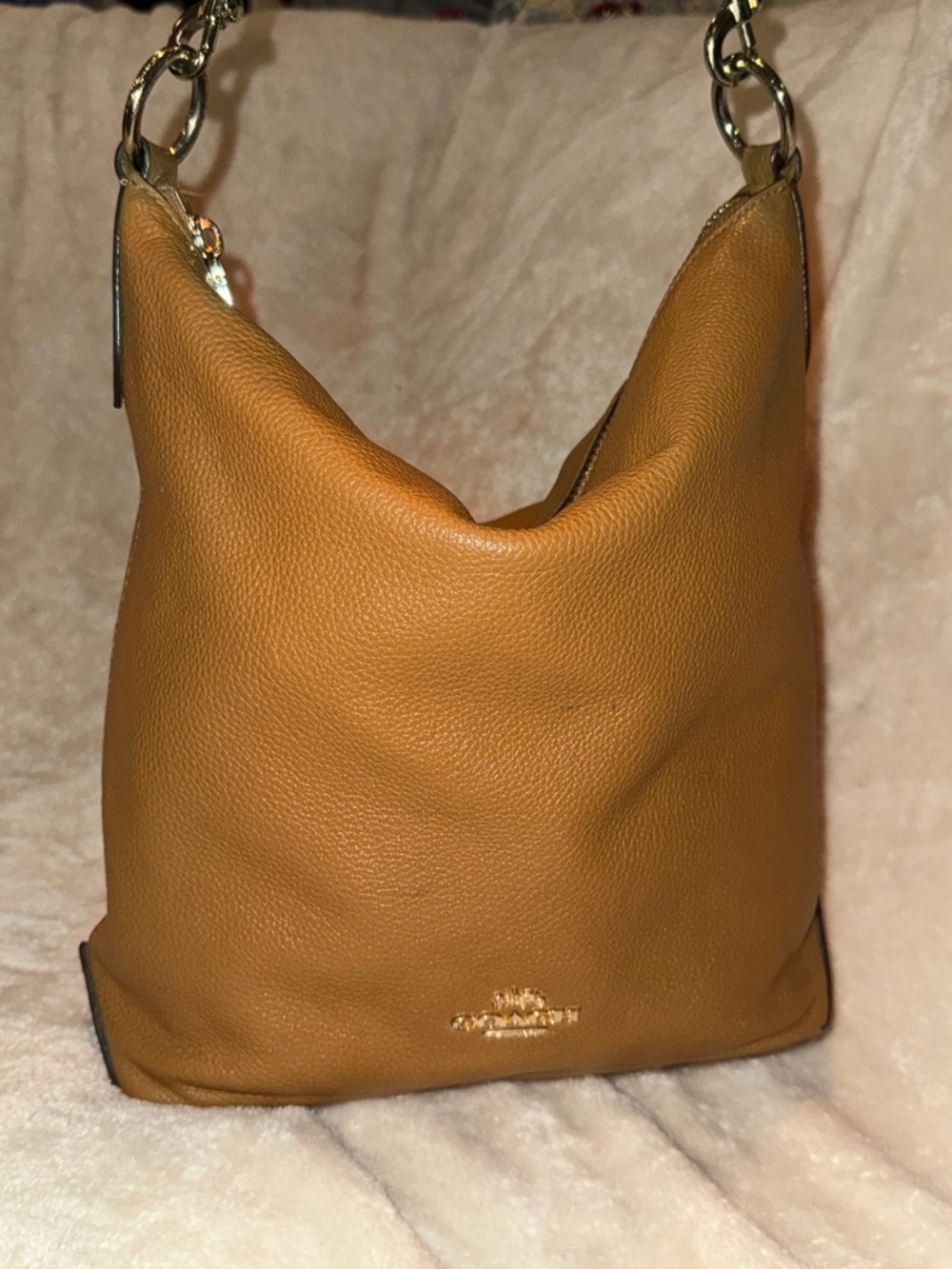 Coach Abby Duffle Leather Hobo Bag Camel Tan Braided Handle & Crossbody Strap - Picture 2 of 16
